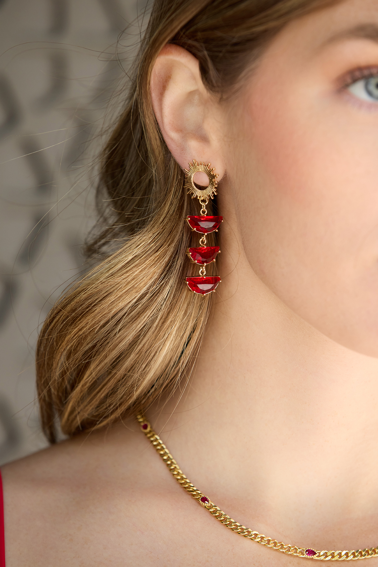 Ruby Supernova Earrings