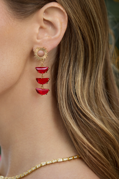 Ruby Supernova Earrings