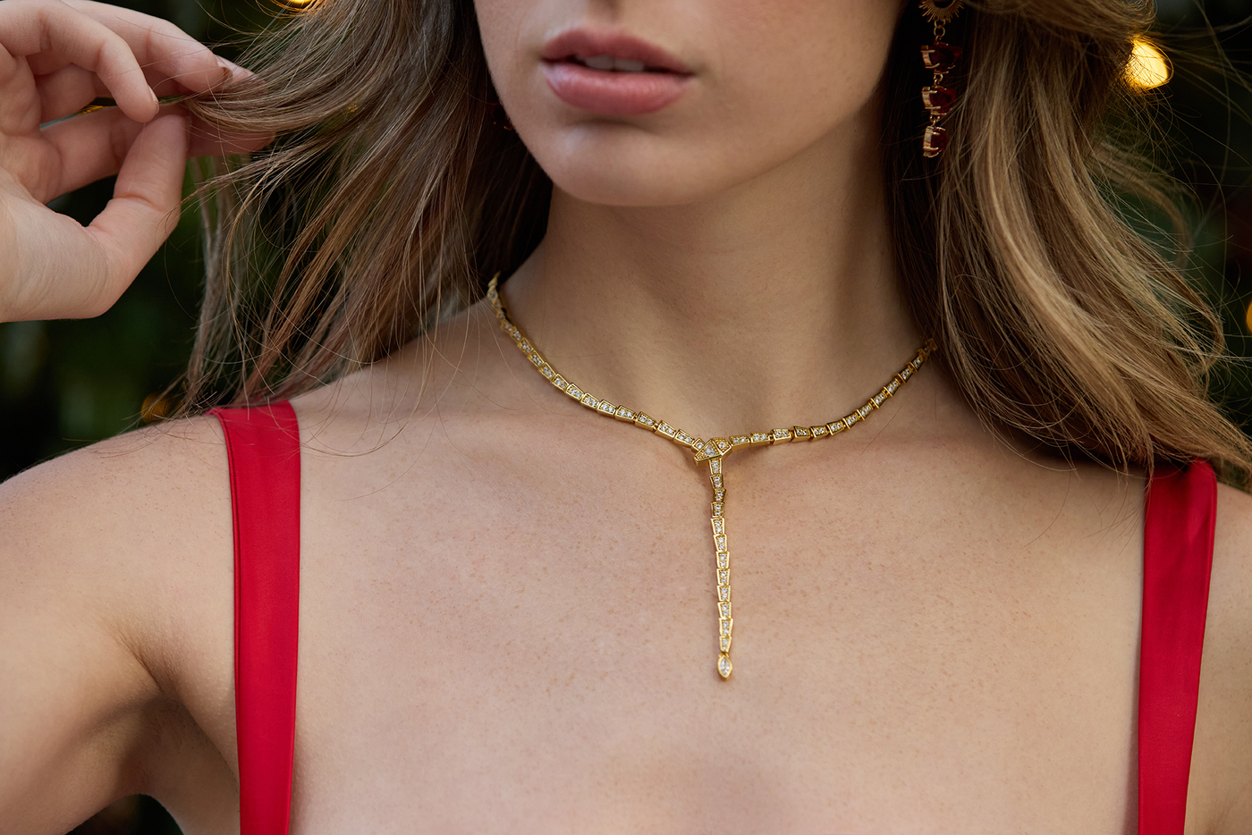 Crystal Slither Choker - 14k Gold