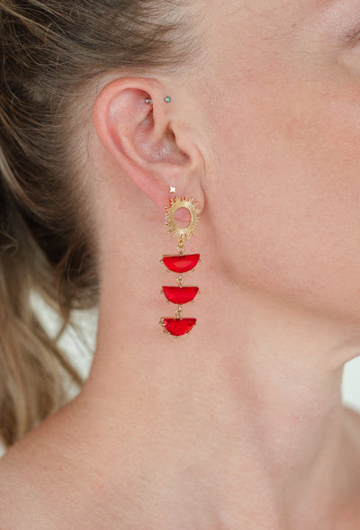 Ruby Supernova Earrings