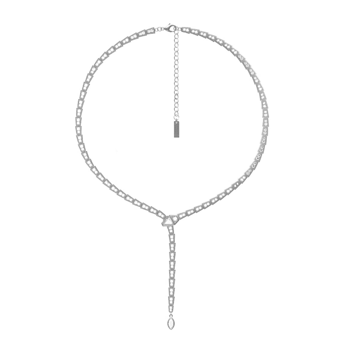 Crystal Slither Choker - Rhodium