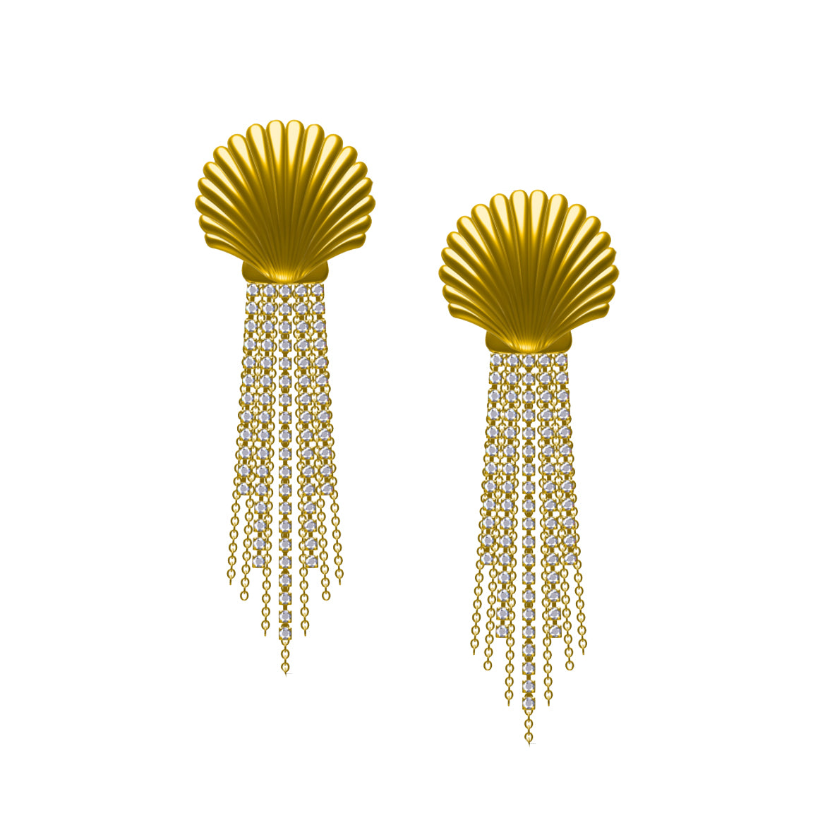 Scallop Shell Drops - Gold