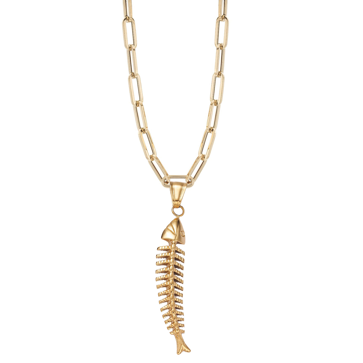 Fishbone Pendant Necklace