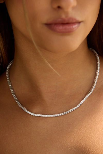 Rhodium Tennis Choker