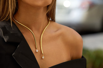 Sleek Snake Choker - 14k Gold